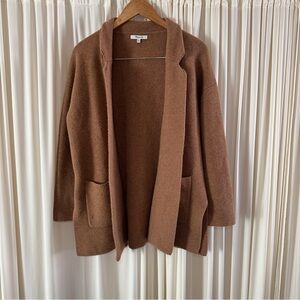Madewell Wool Caramel Pocket Open Front Collar Cozy Blazer Sweater Coat Size XXS